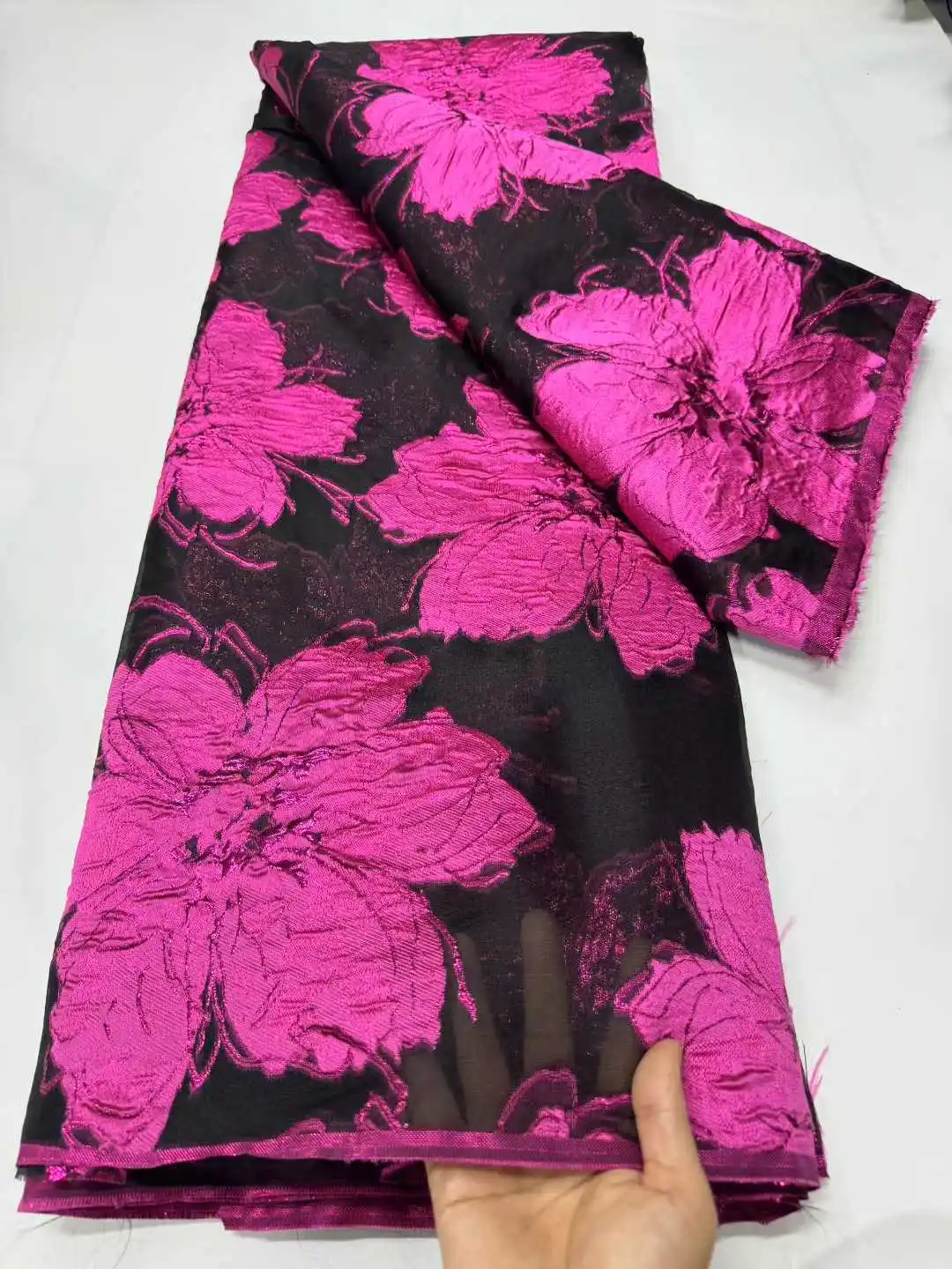 أحدث أقمشة الدانتيل الأفريقي 2025 جودة عالية التطريز الديباج الجاكار النسيج الفرنسية تول النيجيري أقمشة الدانتيل لفستان 1186 #6