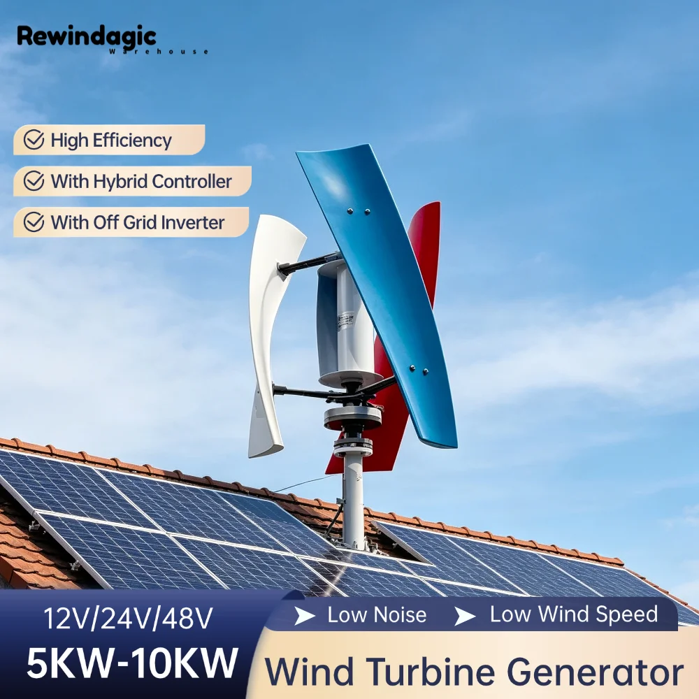 High Quality 5000W 10000W Wind Turbine Generator 12V 24V 48V With Complete Kit MPPT Charger Controller ,Off Grid System For Home