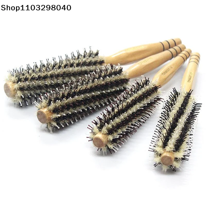 Boar Bristle Hair Brush Wooden Handle Anti Static Volumizing Reduce Split Ends for Home Salon Hair Styling