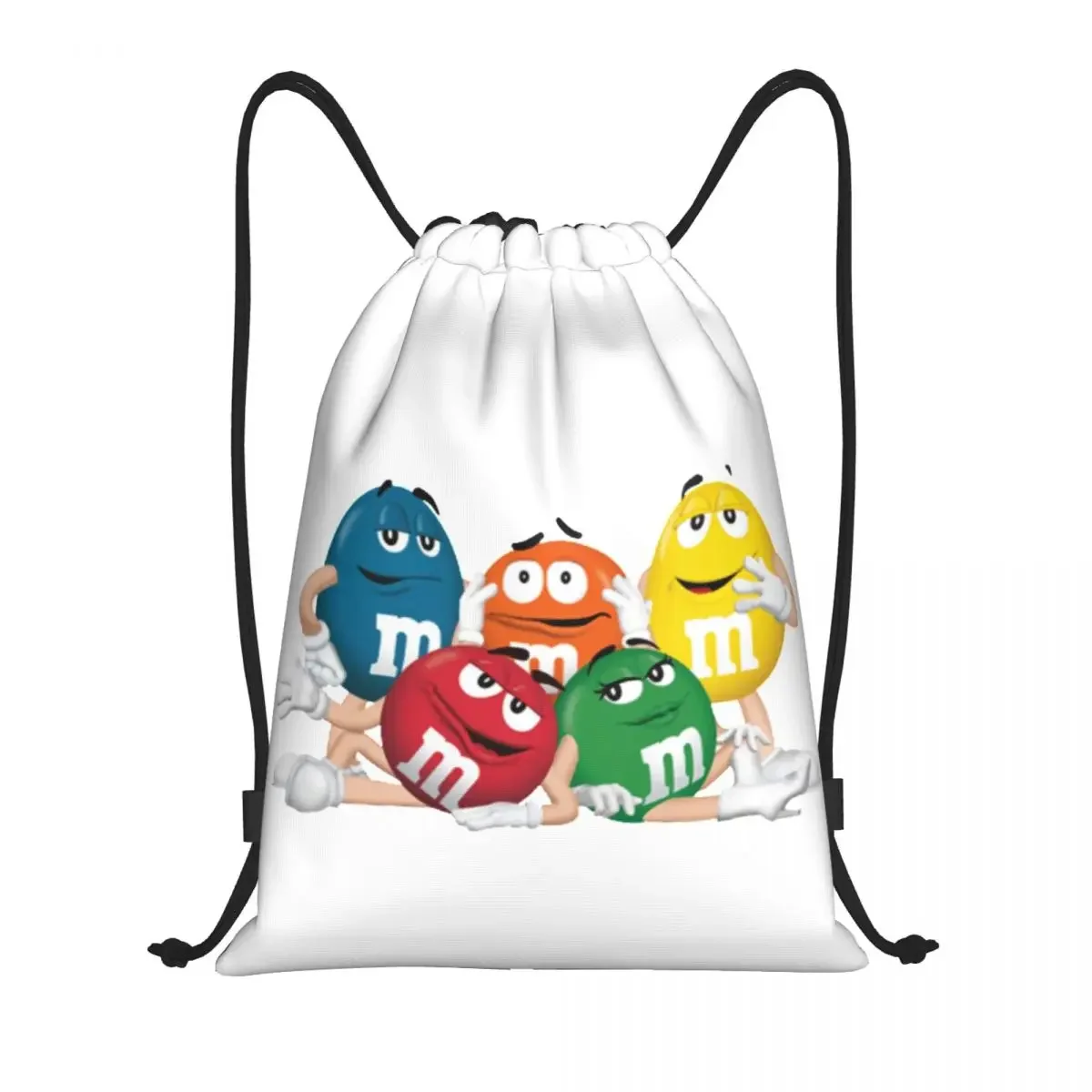 Custom M-MS Dream Team Drawstring Backpack Women Men Sport Gym Sackpack Foldable Candy Chocolate Shopping Bag Sack