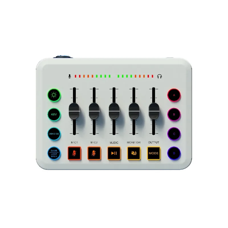 F9 Pro Live Sound Card – Intelligent Noise Reduction, OTG Lossless Audio, Bluetooth, RGB Lighting & 48V Phantom Power Supply