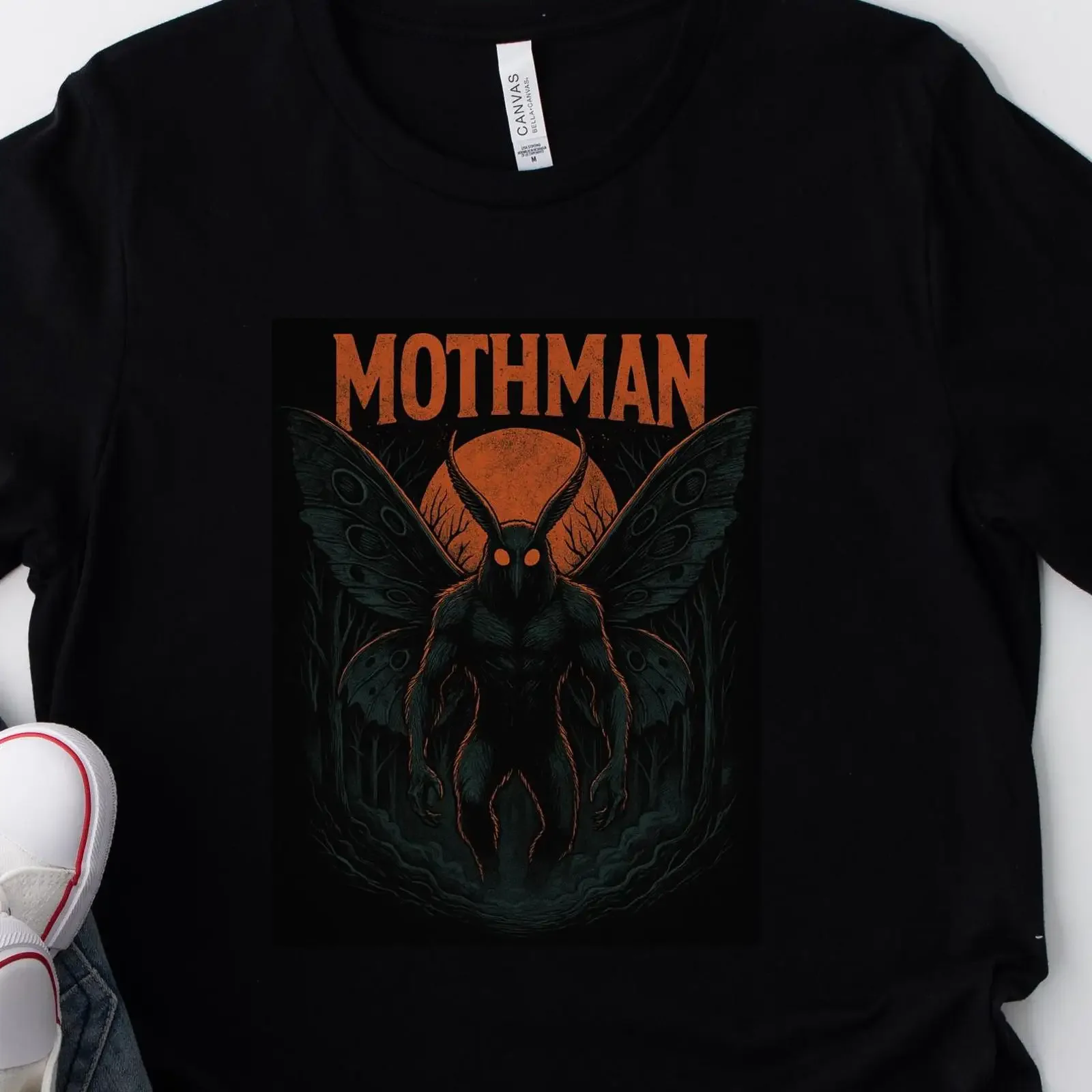 Mothman Cryptid T Shirt Point Pleasant Legend vintage Washed Stretched Comfortable graphic Slightly Unisex Stylish