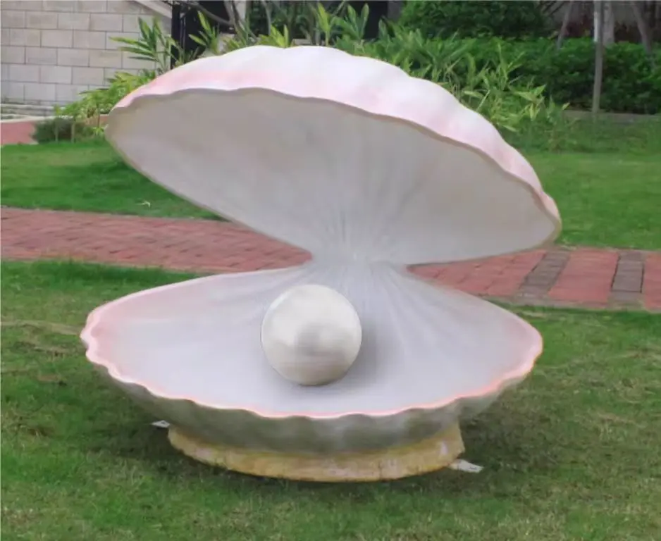 Ocean Theme Party Decoration Giant Fiberglass Sea Shell Bench Seafood Props Wedding Decoration