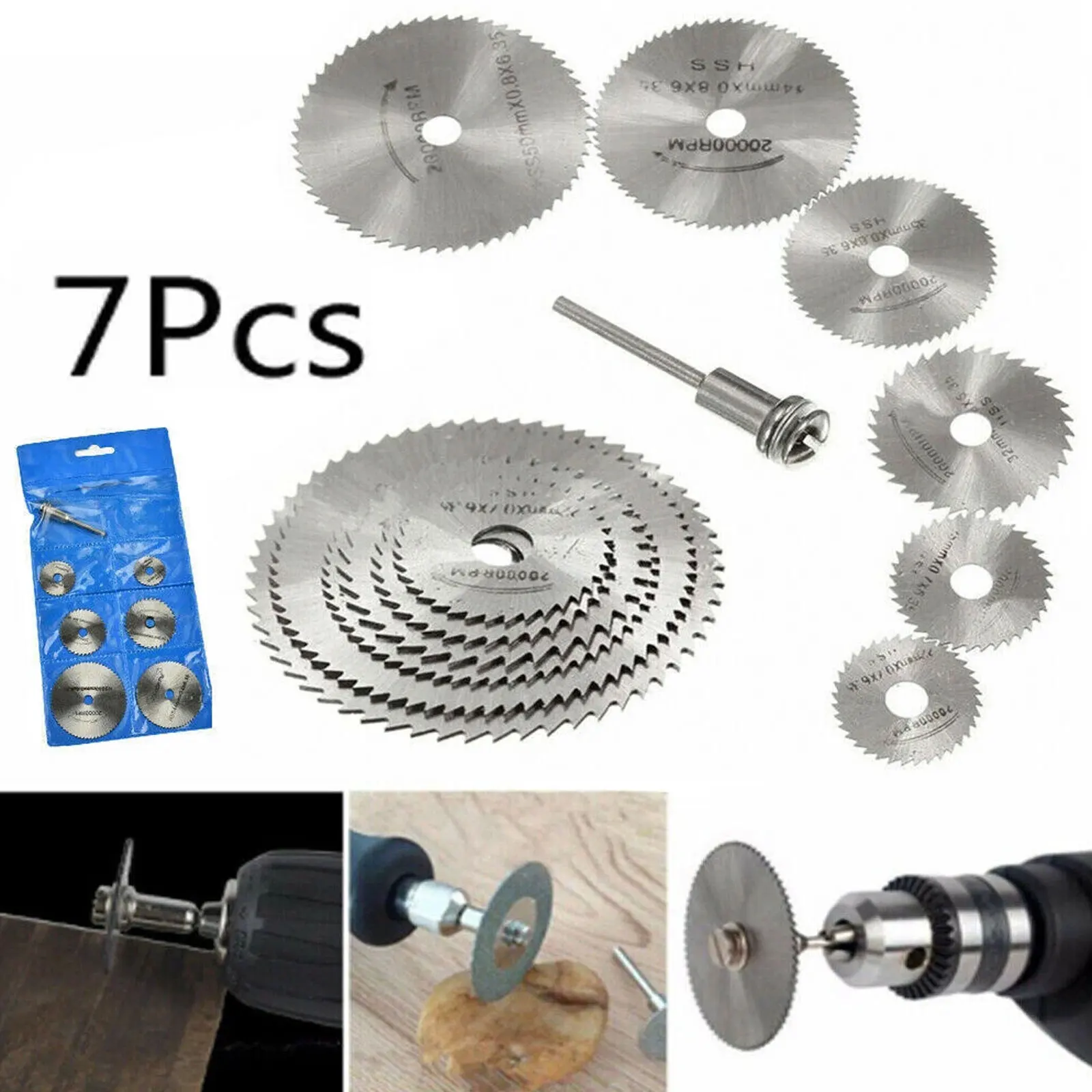 جديد 7 قطعة مجموعة شفرات المنشار الصغيرة التدريبات الكهربائية الخشب PVC البلاستيك قطع شفرات منشار دائري كهربائي لتجديد الأعمال الخشبية
