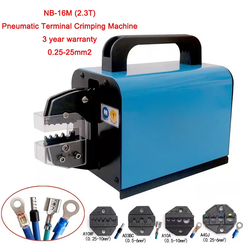 

Pneumatic Crimping Pliers NB-16M(2.3T) Cold Pressing Terminal Crimping Machine 0.25-25mm2 Pneumatic Crimping Machine