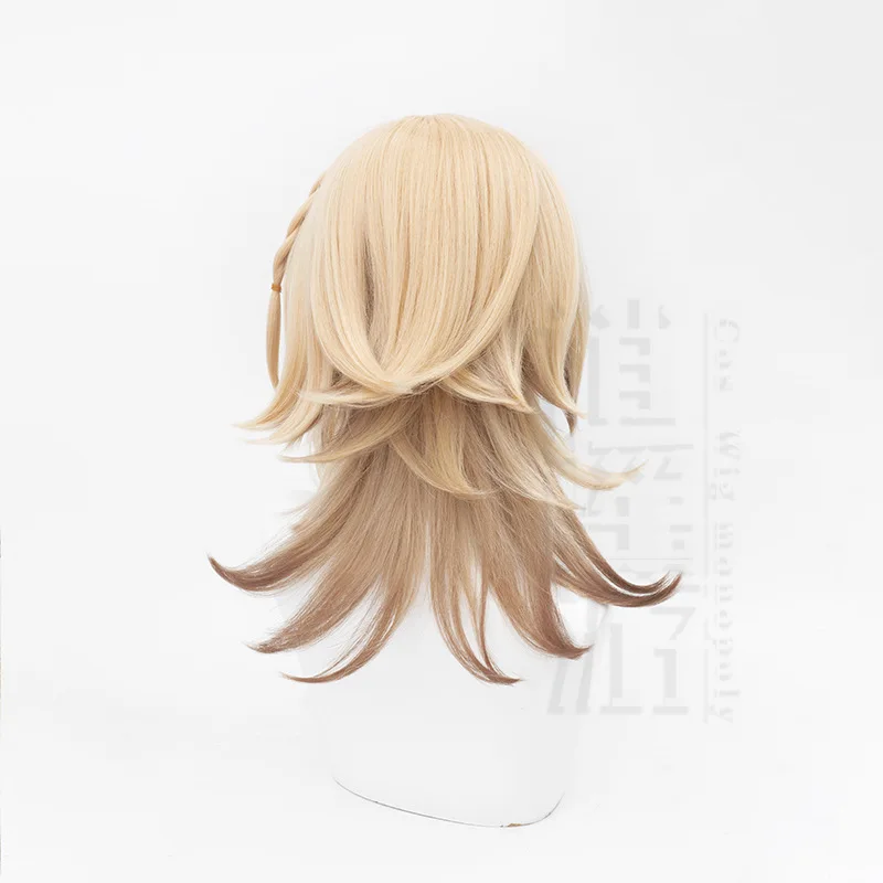 Anime Kaveh Cos Wig Game Genshin Impact 45CM Gold Gradient Heat-resistant Synthetic Hair Halloween Party Cosplay Wigs+wig Cap