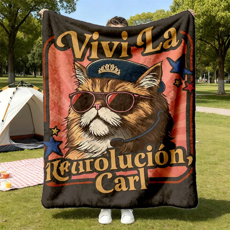 Viva La Revolucion Carl Princess Donut  Flannel Blanket, Dungeon Crawler Carl Flannel Throw, Sci Fi Book