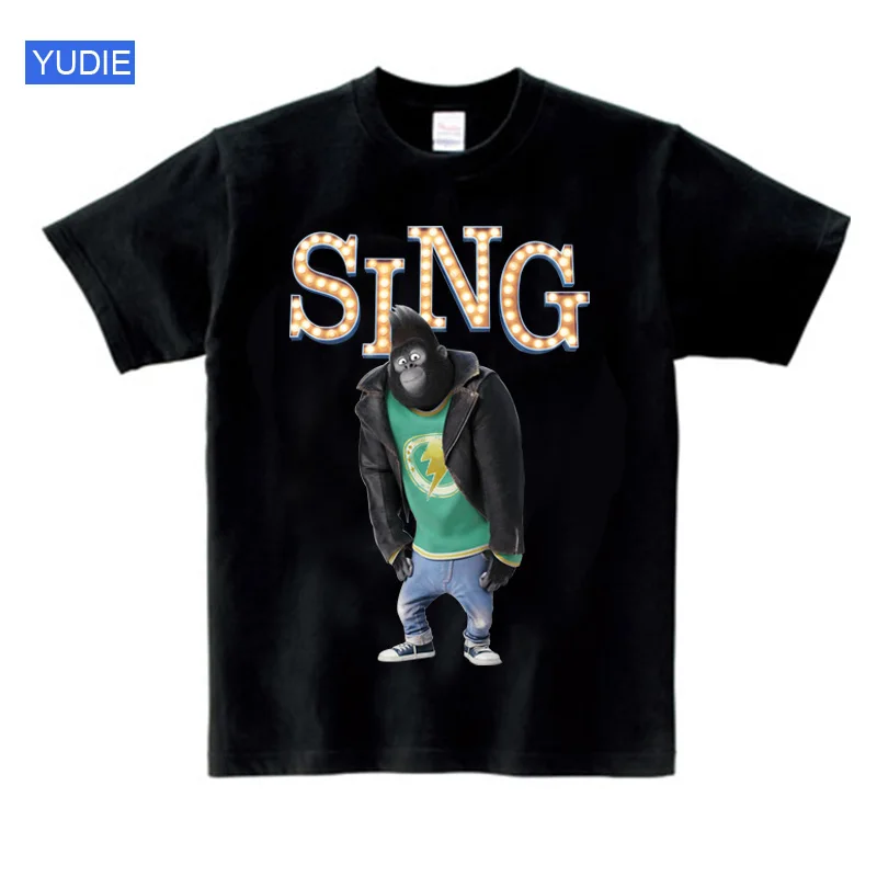 Sing Movies T Shirts Sing Kids Party Shirt Johnny Gorilla Shirt Kids Summer T Shirt Boys Girls Children Teen Boys Shirt Children