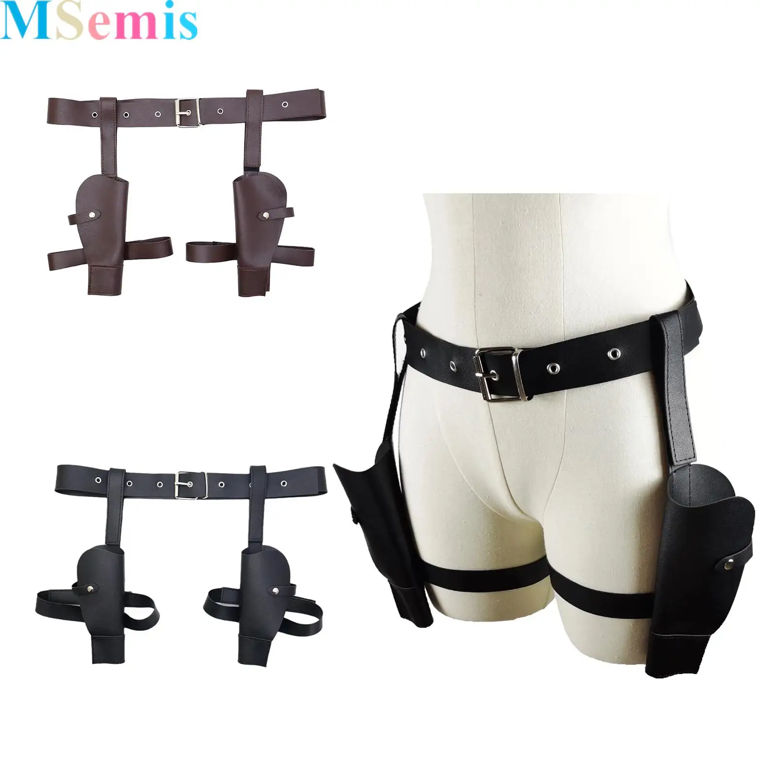 

1Pcs Western Cowboys Gun-Belt Holster with Buckle And Leg Ties Halloween Carnival Parties Cosplay Costumes Props