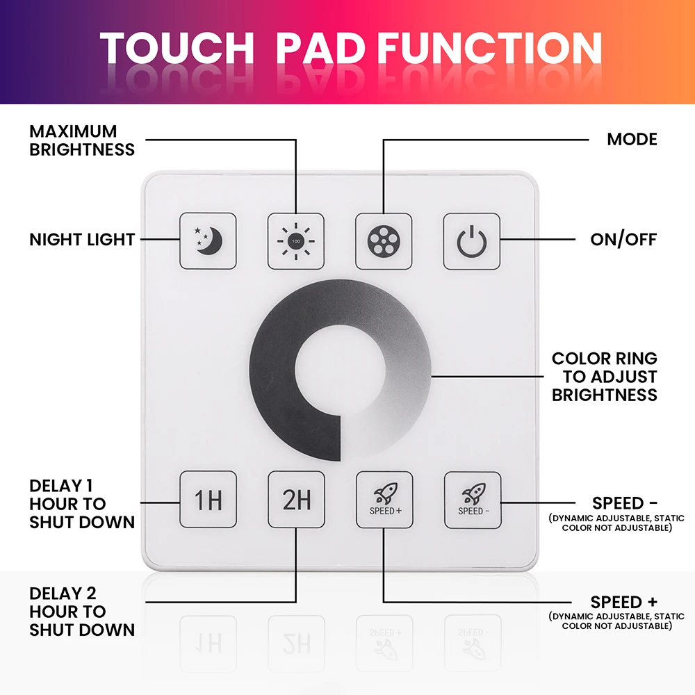 Wall Touch Switch Remote COB LED Strip 240 LEDs Flexible Light Tape 220V EU Power Kit Dimmable 10colors 0.5m 5m 10m 20m 30m 35m