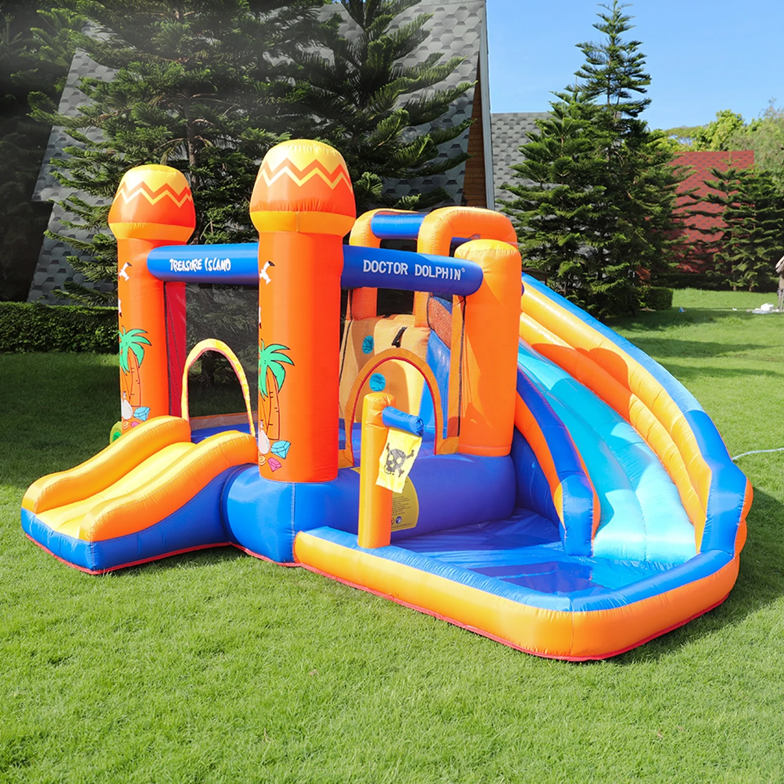 

Оптовая продажа Combo Kids Bounce House Надувной надувной замок с горками Производители Китай