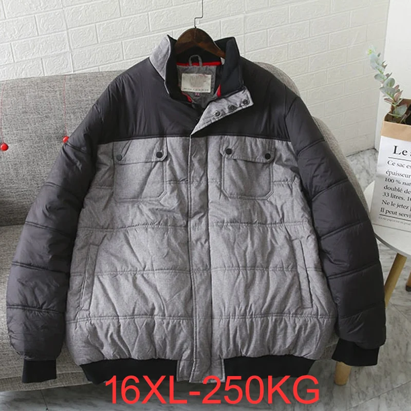 Extra-large size men's loose clothes plus size trend versatile leisure winter jacket men Parkas 16XL 13XL