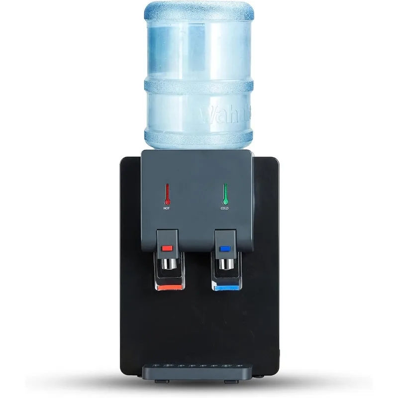 

Premium Countertop Water Cooler Dispenser, Holds 3 or 5 Gallon Jug, Top Loading, Hot and Cold Water, Child Safety Lock,