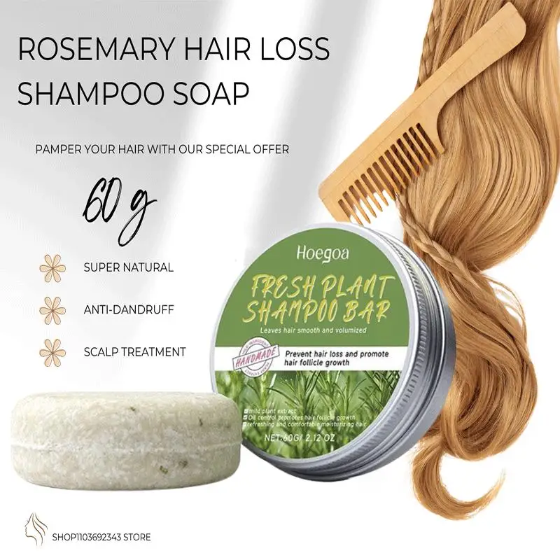 Rosemary Hair Loss Shampoo Soap Deep Cleansing For Hair & Scalp Massage,Strengthen Hair Roots Dry Damaged Hair Treatment Soap