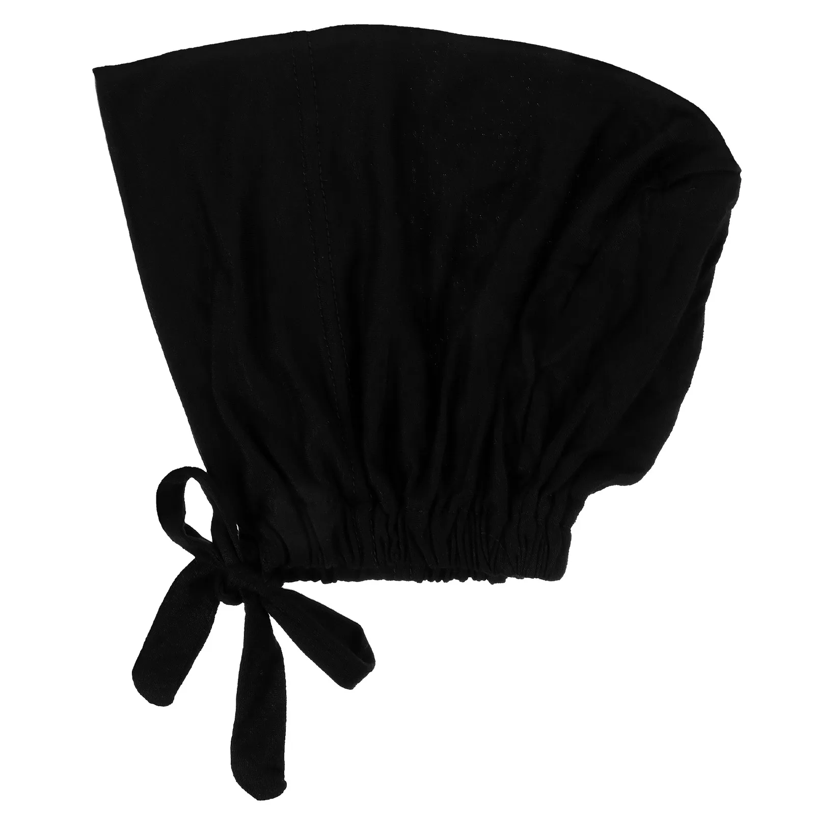 

Strappy Headscarf Hat Elastic Bottom Tied Rope Hijab Solid Color 1 Black Women Muslim Undercap Lady Comfortable for Women