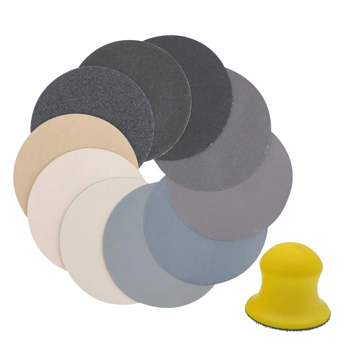 40 Pcs 3 Inch Sanding Discs, Wet Dry Sandpaper Assortment 80 to 7000 Grit Silicon Carbide Hook and Loop with Handle Sanding