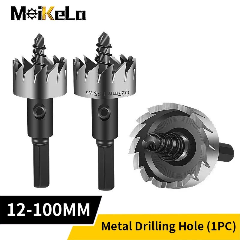 

Meikela HSS Hole Drill Stainless Steel Hole Opener Hole Saw Drill Bit for Metal Alloy Iron Cutting Drilling Hole 1PC 12mm-100mm