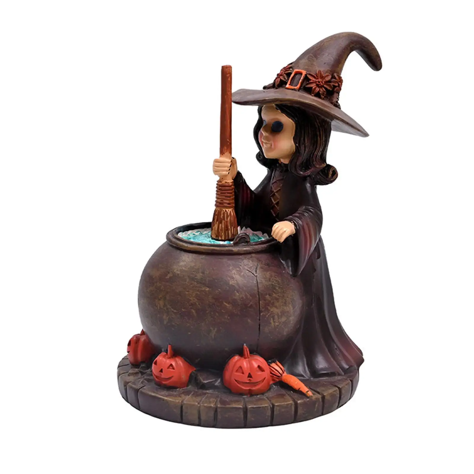 Halloween Statue Decorative Crafts Witch Figurine for Desk Fireplace Office