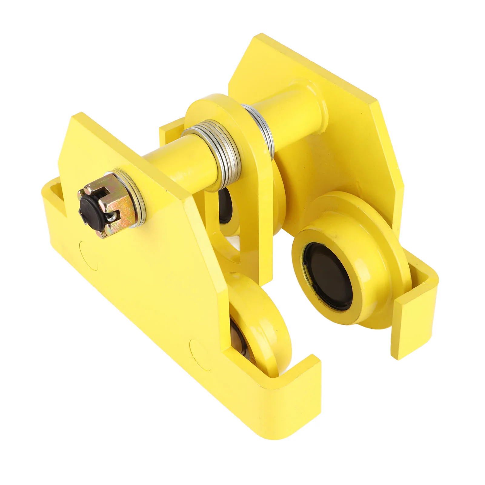 Single Track Trolley Crane Lift Trolley 10‑14cm Width Adjustment 3 Ton Capacity Manual Trolley Heavy Duty Steel I Beam