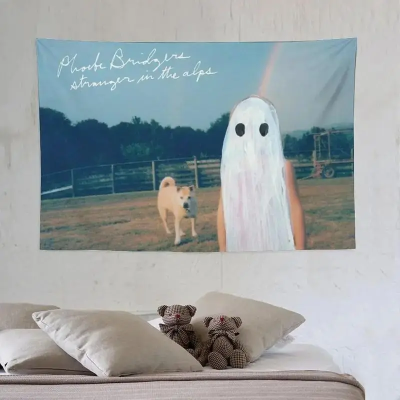 VIKAMA Phoebe Bridgers Album-Cover Wandteppich, Polyester-Wandbehang für Schlafzimmer, Wohnheim, Musikzimmer, Indie-Heimdekoration – Detail 2