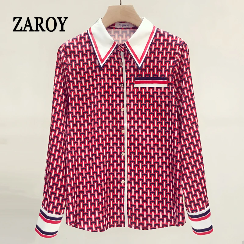ZAROY Camisas Luxury Shirt High Quality Designer Woman Clothing Autumn Long Sleeve Office Lady Blouses рубашка قمصان