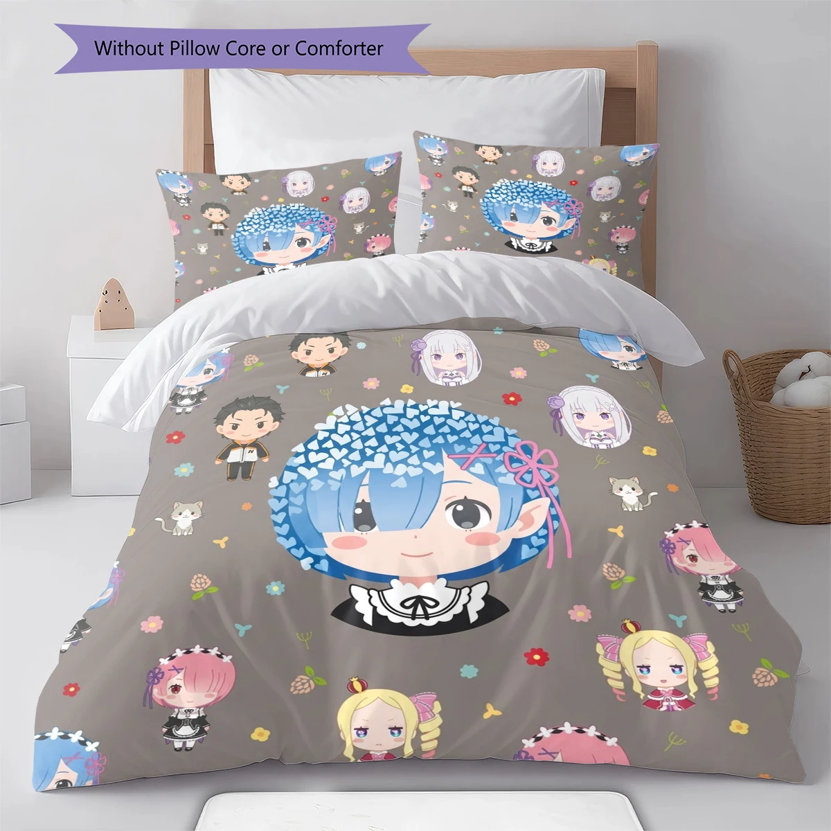 Re Zero Comfortable Softness Duvet Cover, Children Bedding Gift, Extra Large  Multiple Sizes -HE113