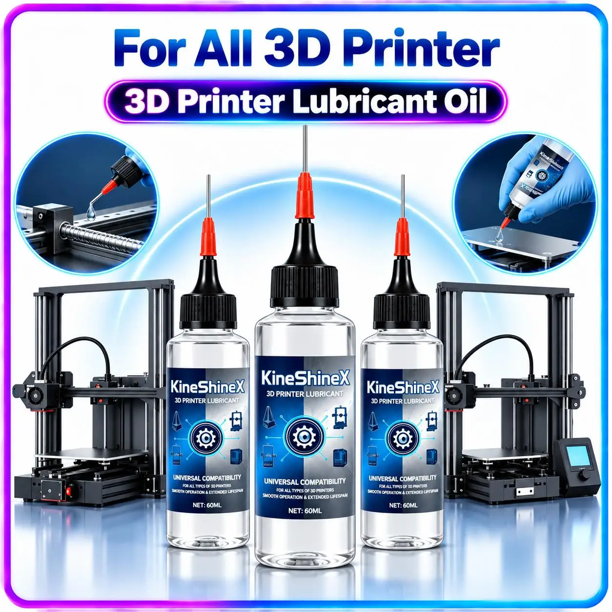 3D Printer Needle Tip Maintenance Oil, Gear Rail Lubricant for Bambu Lab A2L H2C P2S X1C P1S P1P A1 Mini & Creality K1 Kobra X