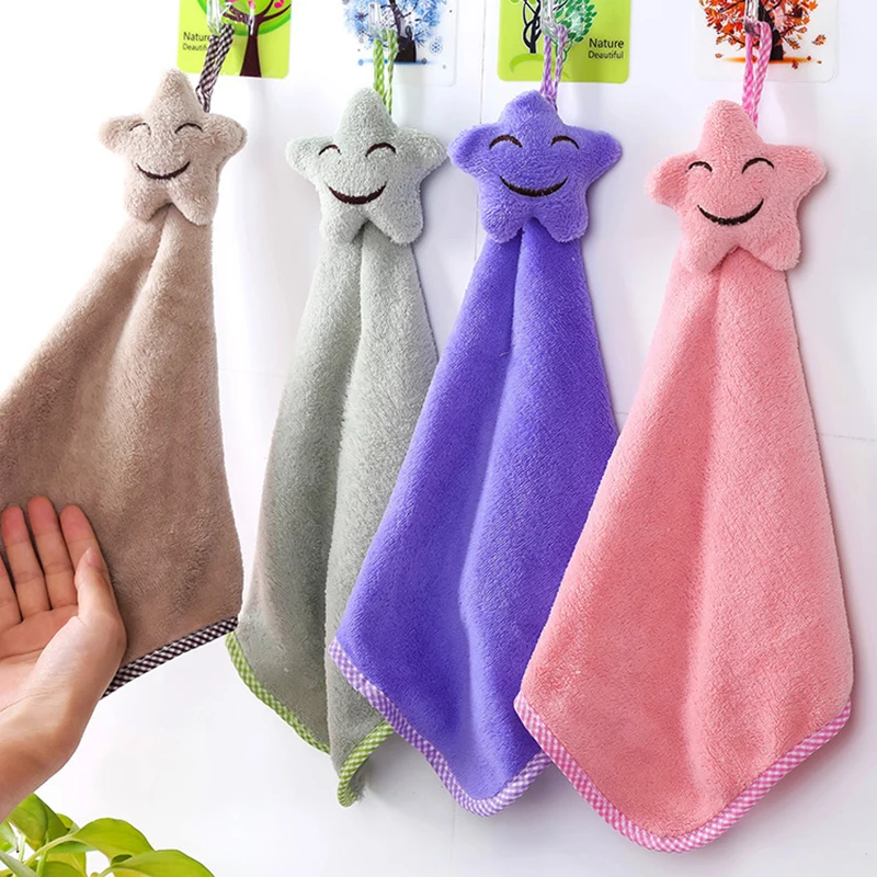 2/3PCS Hand Towel Convenient Hanging Design Adorable Star Print Easy To Hang Top-rated Multipurpose -trend Hanging Star Cute