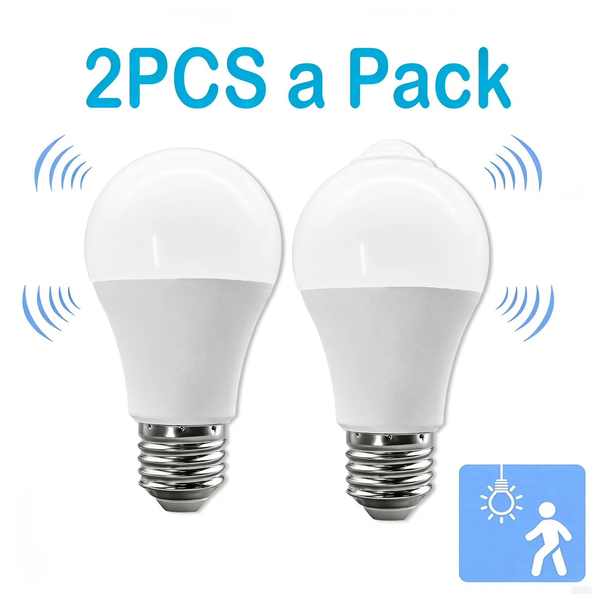 2PCS 10W E27 B22 PIR Radar Motion Sensor LED Bulb AC120V/220V Warm Light Infrared Detector Auto ON/OFF Lamp for Outdoor Lighting