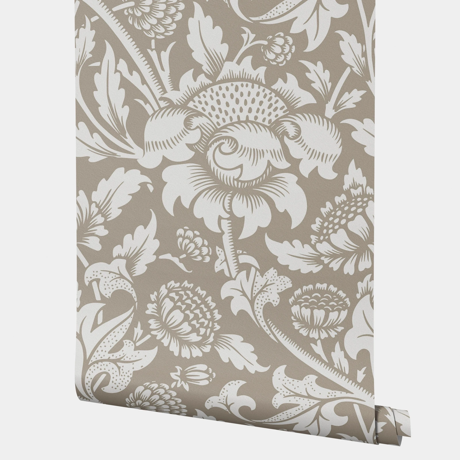 Classic Damask Wallpaper Sticker,Brown And White Flower Wallpaper Home Décor,Wallpaper Bedroom,Self-adhesive Home Accessories