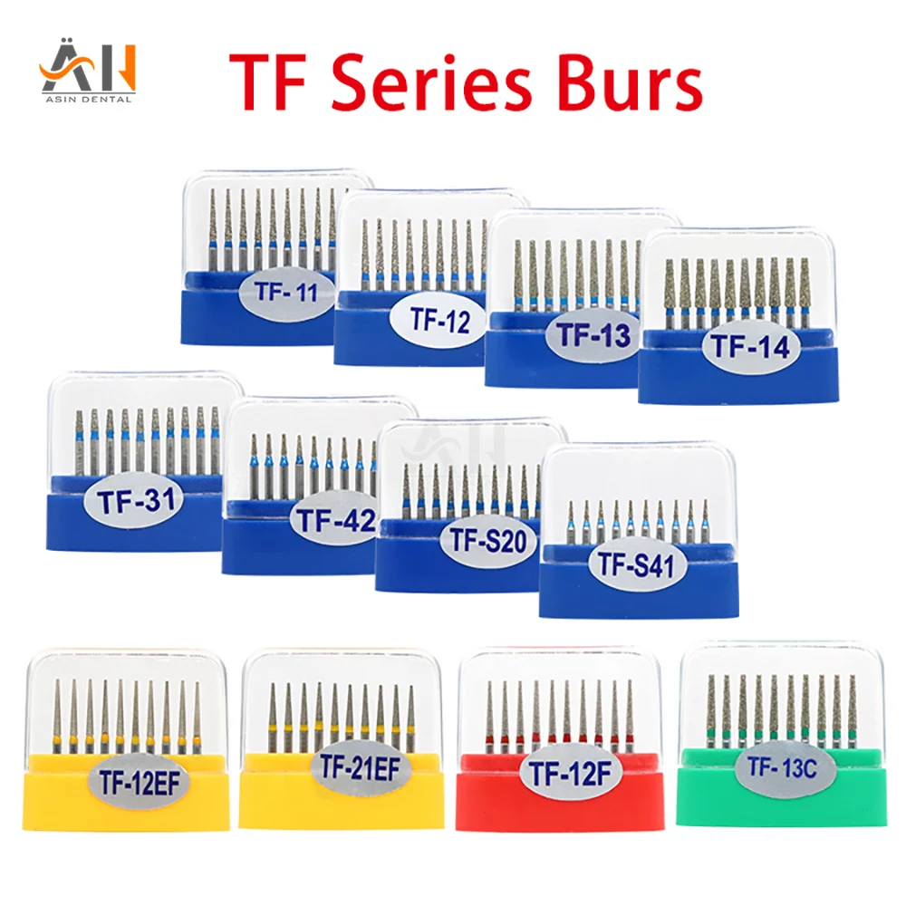 

100pcs/Box TF Series Dental High Speed Diamond Burs Dentist Super Coarse Diamond Drills Dental Lab Polishing Tools Dia.1.6mm