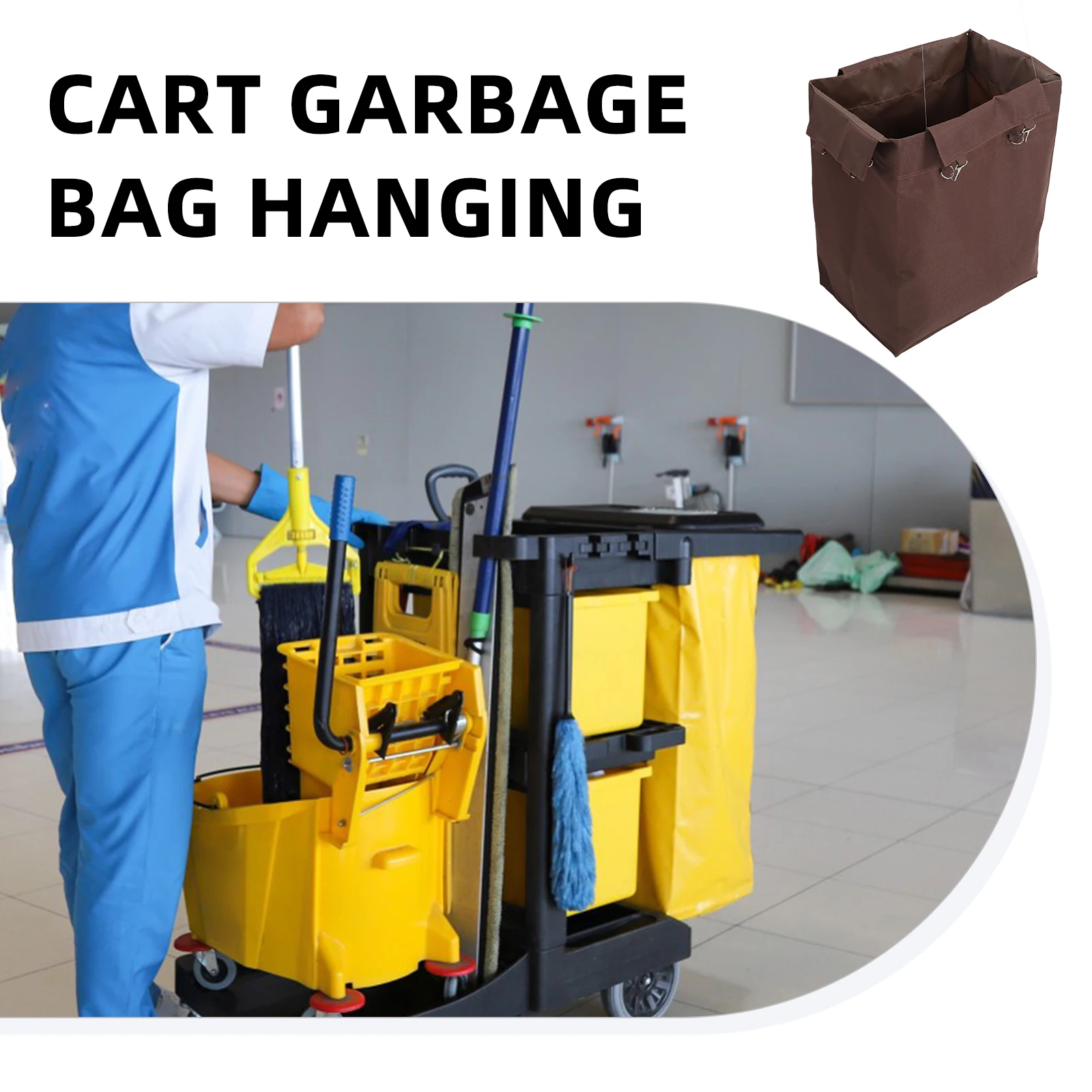 

Clean Car Storage Large Capacity Cart Bag Trash Cleaners Trolley Replacement Cleaning Products Organizer Utility Cart Side Bag