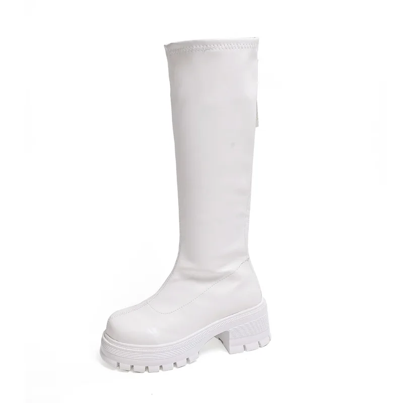 Winter women zipper new long boot Fashion lace up non slip shoes Casual Thick soled trend Boots comfortable ladies shoe Botas