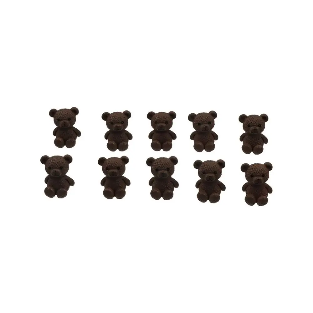 Animal Figurines Cute Miniature Bear Figurines Mini Funny Cartoon Animal Statue Handmade Plastic Bear Ornament Home
