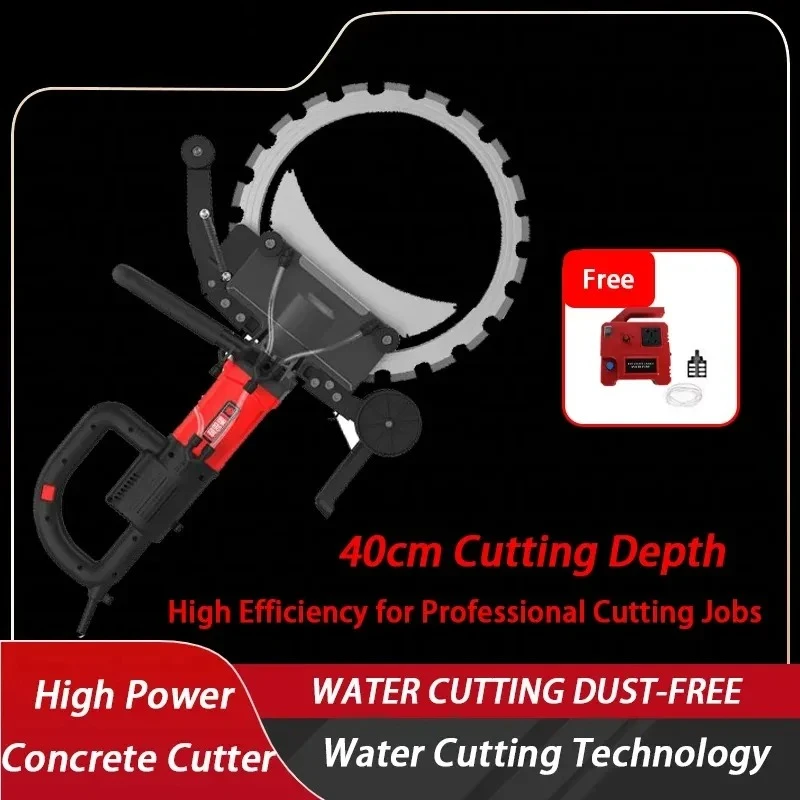 High Power 6000W Concrete Cutter- 40cm Cutting Depth, Dust-Free