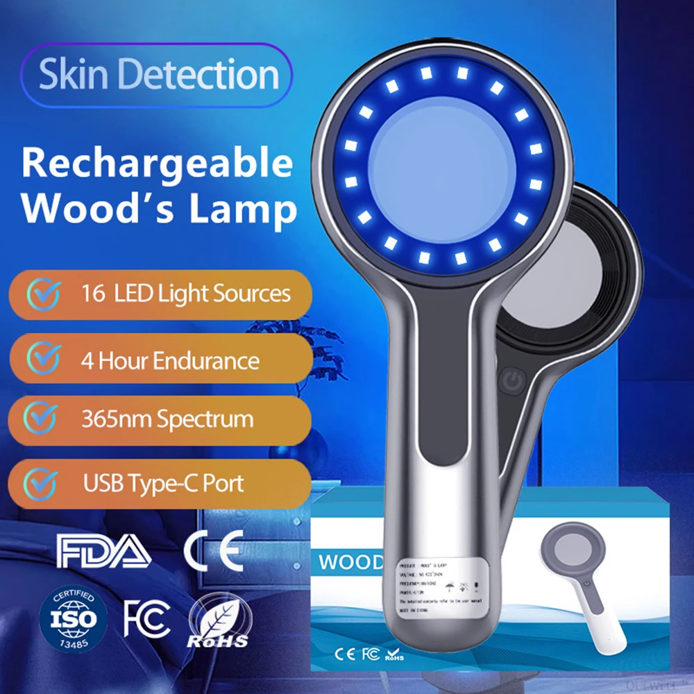 NEW Woods Lamp Skin Analyzer For Skin UV Magnifying For Beauty Facial Testing Wood Lamp Light Skin Analysis Detection Skin Care