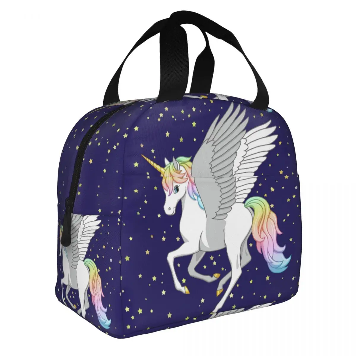 

Rainbow Unicorn Flying Horse Portable Lunch Box Leakproof Thermal Cooler Food Insulated Lunch Bag For Women Kid School Children