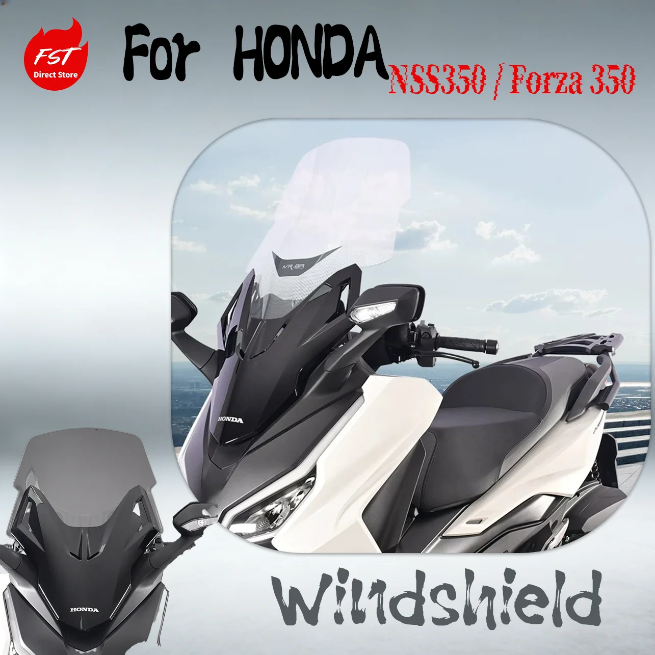 Windshield Taller Screen Rear Rack Backrest Modified Accessories for Honda NSS350 Forza 350 Motorcycle