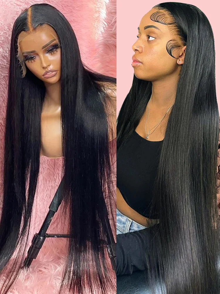 30 40 Inch Lace Front Human Hair Wigs Straight 13x4 13x6 HD Lace Frontal Wig Glueless 4x4 Transparent HD Lace Closure Wigs