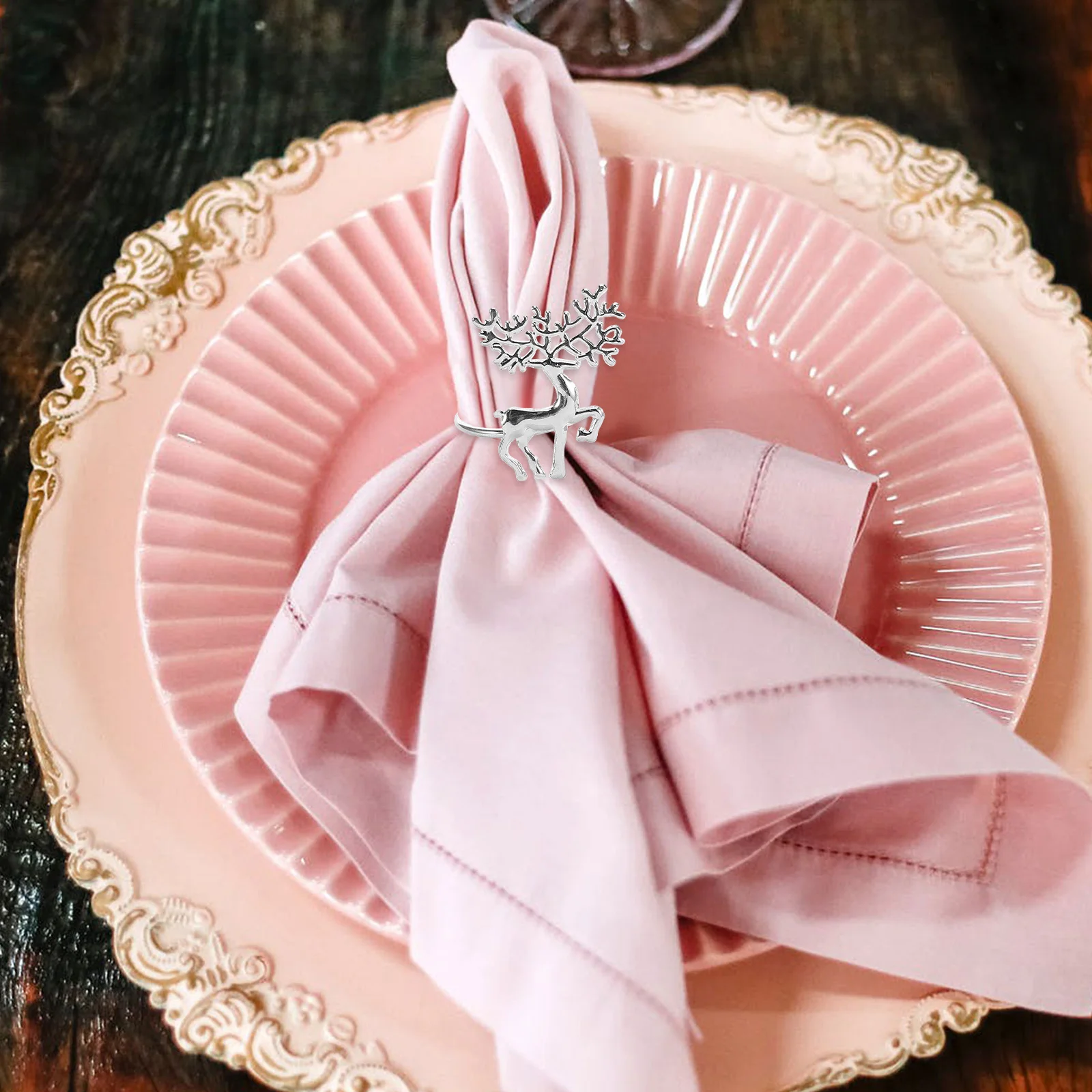 

15Pcs Xmas Napkin Rings Metal Serviette Buckles Christmas Table Decor Wedding Party Supplies Napkin Rings Xmas Serviette Buckle