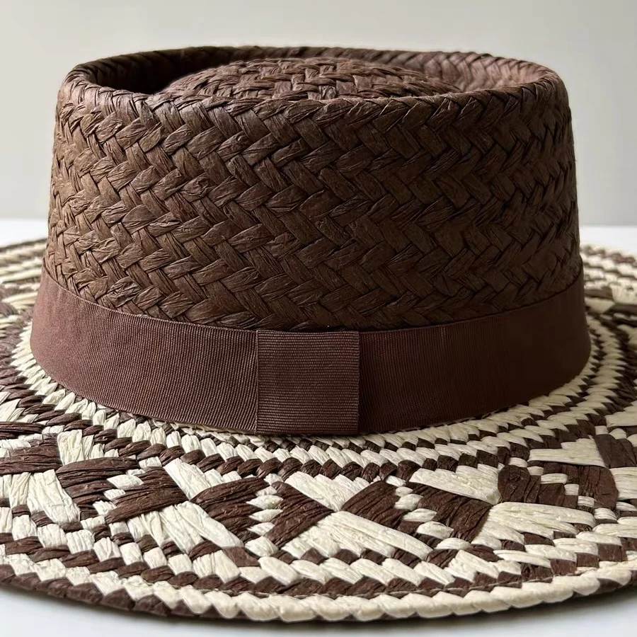 Vintage Mode Sommer Boho Stil Casual handgemachte breite Krempe Sonnenhut für Frauen und Männer Caps Urlaub Strand Sonnenhut Designer Hüte – Detail 3