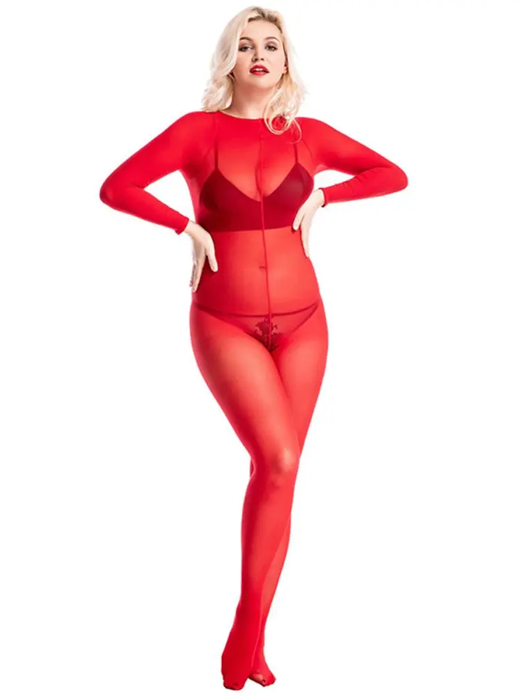 

10D Matt Nylon Bodystocking Close Open Crotch Bodysuit Hot Sexy Tights Transparent Lingerie Jumpsuit Conjoined Leotard Clubwear