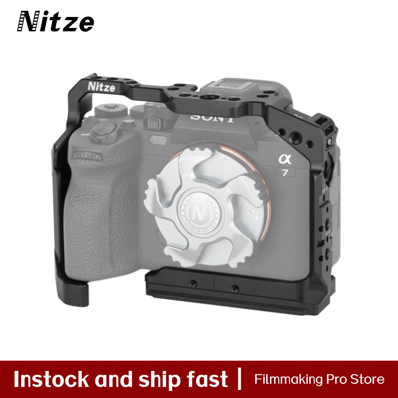 

Клетка для камеры Nitze для Sony a7R V / a7 IV / a7R IV / a7R III / a7 III / a7S III, со встроенной направляющей НАТО, быстросъемная пластина Arca