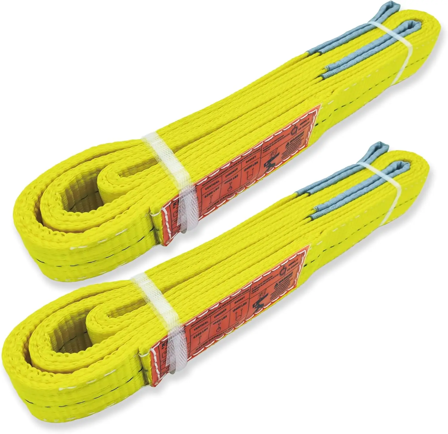 

Heavy Duty 2-Ply Lifting Straps, 2"x4 ft Webbing Sling, Tree Saver Rigging Gear for Moving Towing Hoisting
