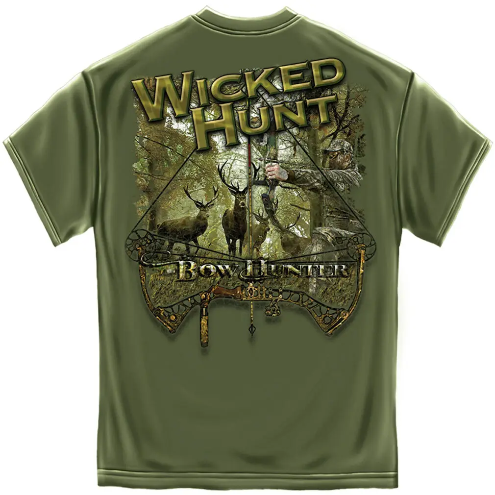 New BOW HUNTER DEER  T  SHIRT WICKED HUNT  HUNTING SHIRT