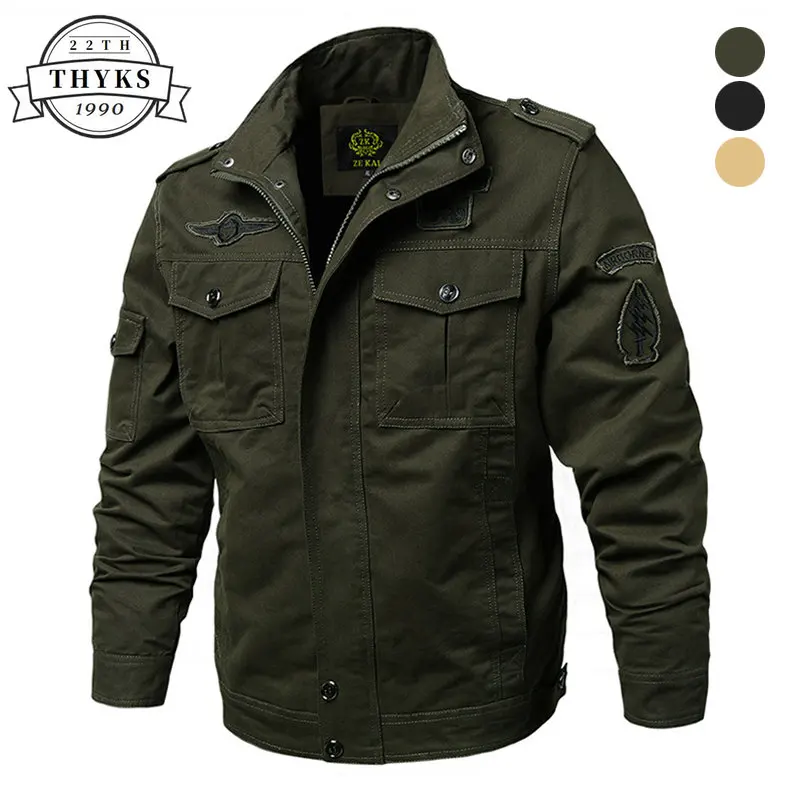 

Tactical Bomber Jacket Men Spring Autumn Army Solid Cotton Mens Jackets Military Multi-pockets Coats Male M-6XL Chaquetas Hombre