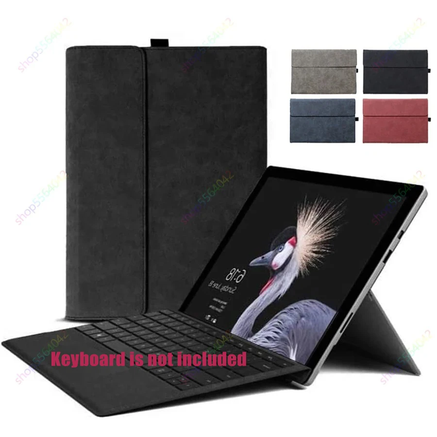 13 Inch Keyboard Case for Microsoft Surface Pro 9/8/7 Plus/7/6/5/4 PU Leather Portfolio Business Cover Funda with Pen Hoder