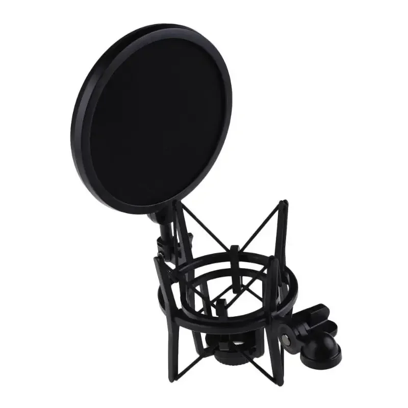 Professional Microphone Mic Shock Mount with Shield Filter Screen Mic Shock Mount Holder Bracket For Large Diaphram Mic