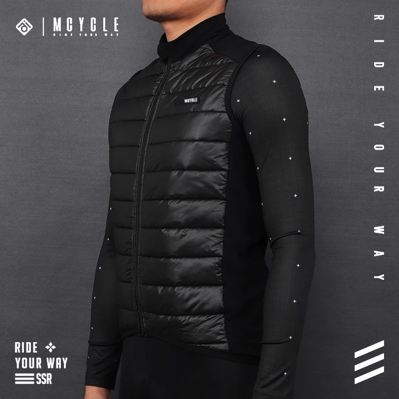 Mcycle Winter Fleece Warm Winterize Self Heating Bicycle Vest Lightweight Padded Cycling Vest Windbreak Cycling Gilet Down Vest