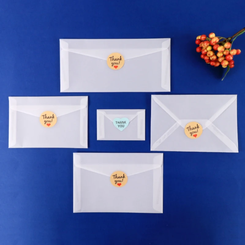 50pcs blank translucent envelope accept customization Transparent sulfuric acid paper envelope postcard antique envelope